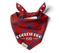 BeverlyPaws Funny Snap-On Dog Bandana for Small Medium Large Pets, Dogs Cats Adjustable Handkerchief Scarf for Girl & Boy, Cute Puppy Apparel & Accessories (Coolest Dog Ever, X-Large)
