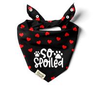 BeverlyPaws Funny Snap-On Dog Bandana for Small Medium Large Pets, Dogs Cats Adjustable Handkerchief Scarf for Girl & Boy, Cute Puppy Apparel & Accessories (So Spoiled, X-Large)
