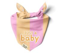 BeverlyPaws Funny Snap-On Dog Bandana for Small Medium Large Pets, Dogs Cats Adjustable Handkerchief Scarf for Girl & Boy, Cute Puppy Apparel & Accessories (Just A Baby, Small)