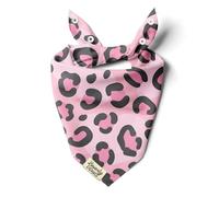 BeverlyPaws Snap-On Dog Bandana for Small Medium Large Pets, Dogs Cats Adjustable Handkerchief Scarf for Girl & Boy, Funny Cute Puppy Apparel & Accessories (Pink Leopard, X-Large)