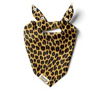 BeverlyPaws Snap-On Dog Bandana for Small Medium Large Pets, Dogs Cats Adjustable Handkerchief Scarf for Girl & Boy, Funny Cute Puppy Apparel & Accessories (Cheetah, Small)