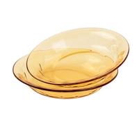 BEVIEVER 2 Pack Glass Plate 19 cm Amber Durable Glass Plate, Dinner Bowl for Salad and Fruit, High Temperature Resistant Glass Bowl, Dishwasher Safe