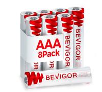 BEVIGOR AAA Lithium Batteries Pack of 8, Triple A Batteries, 1200mAh 1.5V High Capacity AAA Battery for Home Equipment, Safety Equipment [ Disposable Battery ]