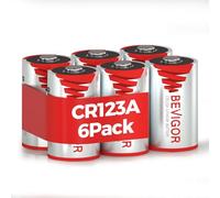 BEVIGOR CR123A 3V Lithium Battery, 6 Pack CR123A Batteries, High Capacity Lithium 123 Battery for Flashlight and Security Device [ Non-Rechargeable ]