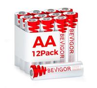 BEVIGOR Lithium AA Battery Pack of 12, 1.5V AA Lithium Batteries, Double A Batteries for Home Equipment, High Capacity Long Lasting [ Disposable Battery ]