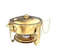 Beviliu 6 Litre Gold Chafing Dishes for Buffet, 5.5 QT Food Warmer Buffet Server, Buffet Warmer, Hot Plates for Keeping Food Warm, Food Warmers for Parties Wedding1 Pack (Gold)