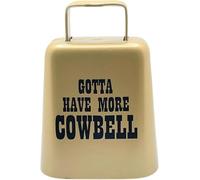 Bevin Bells "Gotta Have More Cowbell" (Small) | Gold Color | Steel Cow Bell | Loud Noise Maker w/Handle | Made in CT, USA
