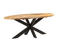 bevis oval large mango wood dining table in natural