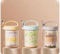BEVKAF 3 Pack Overnight Oats Jar, Reusable Glass Jars with Sealing Screw Lids (430ml) for Oats Salad, Yogurt, Pudding, Chutney, Jam, Spice