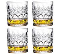 BEVKAF Crystal Whiskey Glasses, 320ml Set of 4 Lead Free Hand Blown Crystal, Perfect for Scotch, Bourbon, Manhattans, Old Fashioned's, Cocktail (XO Pattern)