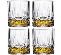 BEVKAF Crystal Whiskey Glasses, Set of 4 Lead Free Hand Blown Crystal, Perfect for Scotch, Bourbon, Manhattans, Old Fashioned's, Cocktail (300ML)