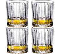 BEVKAF Crystal Whiskey Glasses, Set of 4 Lead Free Hand Blown Crystal, Perfect for Scotch, Bourbon, Manhattans, Old Fashioned's, Cocktail (320ML)