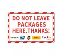 Bevkyc Do Not Leave Packages Here Delivery Sign for Outdoor Package Delivery Sign 12""x 8"" Rust-Free Aluminum Deliveries Sign