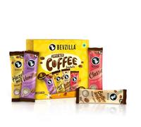 Bevzilla 48 Instant Coffee Powder Sachets (4 Flavours) - 96 Grams | Hazelnut, Classic, Vanilla & Butterscotch | 12 pouches Each Flavour | Arabica Coffee | Perfact for Espresso, Latte,Cappuccino | Hot