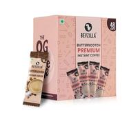 Bevzilla Butterscotch Flavoured Coffee Powder Sachets - 48 Pouches (2g Each) | Hot & Cold Coffee | Makes 48 Cups | Arabica Coffee | Easy To Carry | Best For Espresso, Latte, Cappuccino | Intense Taste