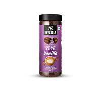 Bevzilla Vanilla Flavoured Instant Coffee Powder - 200g | Make upto 100 Cups | Arabica Coffee | Best for Espresso, Latte & Cappucino | Smooth Medium Roast, Hot & Cold Coffee