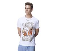 Bewakoof Official Cartoon Network Merchandise Men's Graphic Printed Regular Fit Half Sleeve Round Neck Cotton Jersey T-Shirt, White-608736, XXL