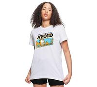 Bewakoof Official Garfield Merchandise Women's 100% Cotton Graphic Print Boyfriend Fit Round Neck T-Shirt, White-585772, XXL