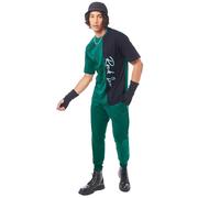 Bewakoof Official Naruto Merchandise Men's Graphic Print Oversized Fit Half Sleeve Round Neck Cotton Co-ordinates_603198_Green_2XL