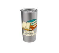 Beware Bookworm Hobby Funny Pastime Humor Book Lover Stainless Steel Insulated Tumbler