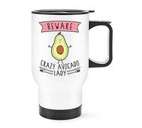 Beware Crazy Avocado Lady Travel Mug Cup with Handle