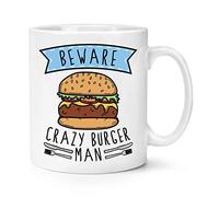 Beware Crazy Burger Man 10oz Mug Cup