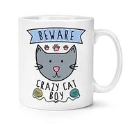 Beware Crazy Cat Boy 10oz Mug Cup