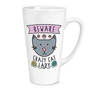 Beware Crazy Cat Lady 17oz Large Latte Mug Cup
