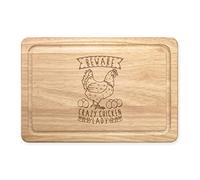Beware Crazy Chicken Lady Rectangular Wooden Chopping Board