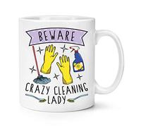 Beware Crazy Cleaning Lady 10oz Mug Cup