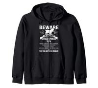 Beware Crazy Cocker Spaniel Dog Lady Funny Puppy Lover Zip Hoodie