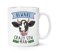 Beware Crazy Cow Man 10oz Mug Cup