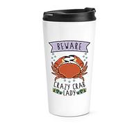Beware Crazy Crab Lady Travel Mug Cup