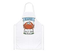 Beware Crazy Crab Man Chefs Apron