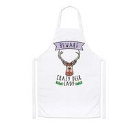 Beware Crazy Deer Lady Chefs Apron