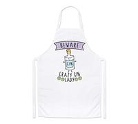 Beware Crazy Gin Lady Chefs Apron