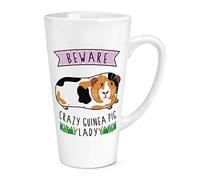 Beware Crazy Guinea Pig Lady 17oz Large Latte Mug Cup