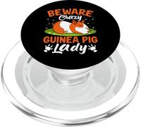 Beware Crazy Guinea Pig Lady PopSockets PopGrip for MagSafe