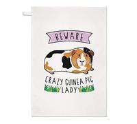 Beware Crazy Guinea Pig Lady Tea Towel Dish Cloth