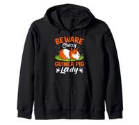 Beware Crazy Guinea Pig Lady Zip Hoodie