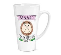 Beware Crazy Hedgehog Lady 17oz Large Latte Mug Cup
