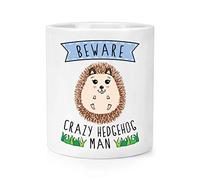 Beware Crazy Hedgehog Man Makeup Brush Pencil Pot