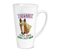 Beware Crazy Horse Lady 17oz Large Latte Mug Cup