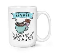Beware Crazy Hot Chocolate Boy 15oz Large Mug Cup