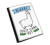 Beware Crazy Llama Boy Passport Holder Cover