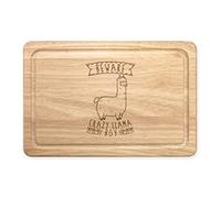 Beware Crazy Llama Boy Rectangular Wooden Chopping Board