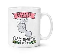 Beware Crazy Manatee Lady 10oz Mug Cup