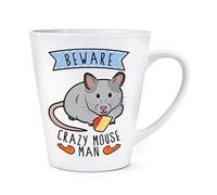 Beware Crazy Mouse Man 12oz Latte Mug Cup