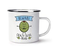 Beware Crazy Olive Man Retro Enamel Mug Cup