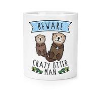Beware Crazy Otter Man Makeup Brush Pencil Pot